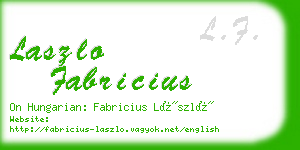 laszlo fabricius business card